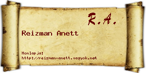Reizman Anett névjegykártya